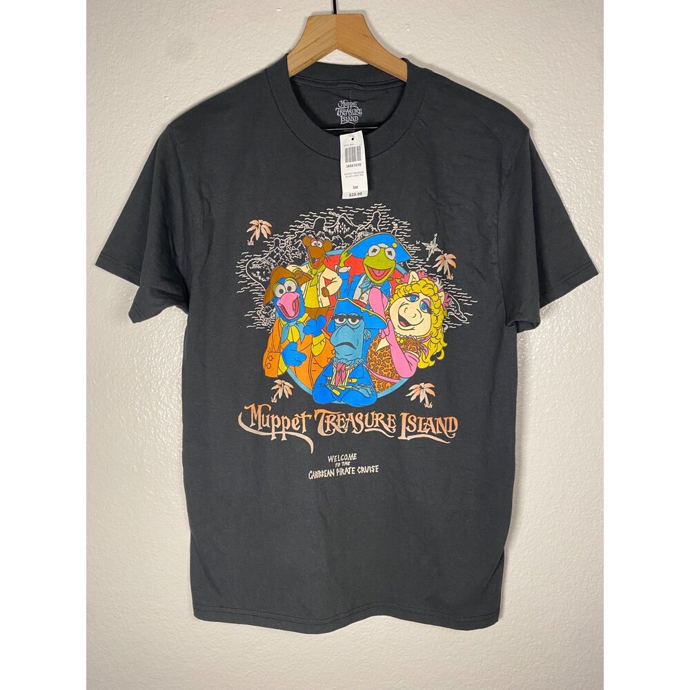 Muppet Treasure Island Graphic Tee Mens Size S NWT BoxLunch Black Disney Shirt